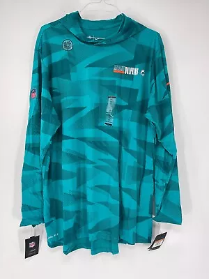 Miami Dolphins Aqua Long Sleeve Hooded Nike Dri-fit  *brand New&multiple Sizes* • $42.99