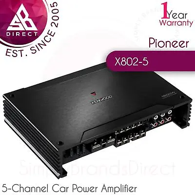 Kenwood X802-5 5-Channel Car Power Amplifier│1800W Max Power│Class D│4 Ohm│Black • £284.64