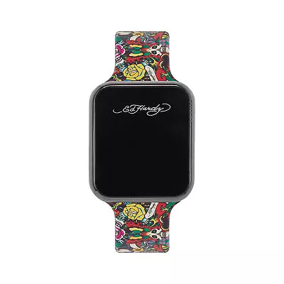 Ed Hardy Men's Multicolor Silicone Strap Watch 45mm • $24.99