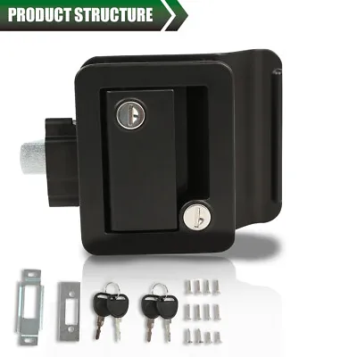 RV Camper Trailer Motorhome Paddle Entry Door Lock Latch Handle Deadbolt Black  • $25.80