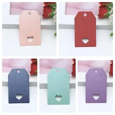 £1.95 • Buy Kraft Paper Blank Gift Hang Tags Heart Hollow Labels Birthday Wedding 5x3cm