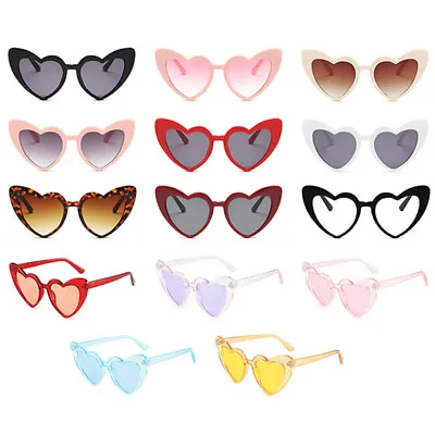 Vintage  Lolita Love Heart Shape Sunglasses Womens UV400 Cat Eye Sunglasses • £3.59