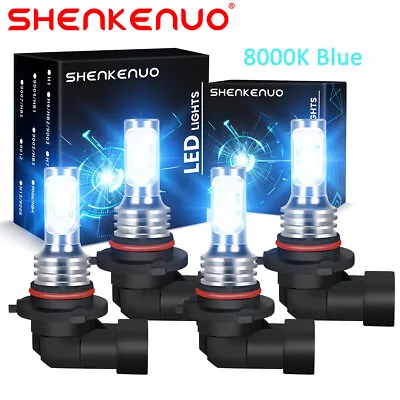 8000K Blue 9005 9006 Front LED Headlights 4x Bulbs High Low Beam Kits 330000lm • $27.69