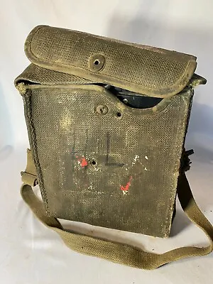 Vintage WWII MILITARY FIELD PHONE~US Army Radio~Canvas Case B18 • $80