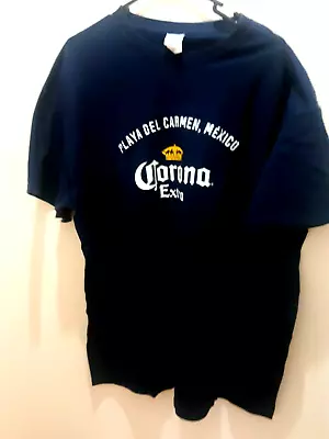 Playa Del Carmen Mexico Corona Extra Beer Blue XL T-Shirt -Preshrunk 100% Cotton • $35