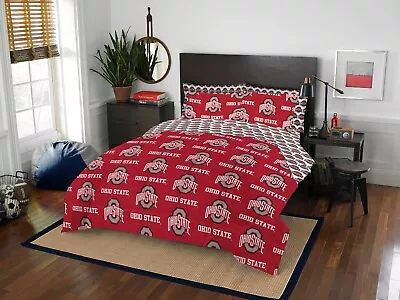 Ohio State Buckeyes Queen Bed In A Bag Comforter Set 7 Piece Official NCAA • $79.99