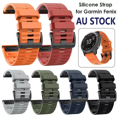 For Garmin Fenix 3 5 5X Plus 6 6X 7 7X 965 Quick Fit Silicone Watch Band Strap • $10.85