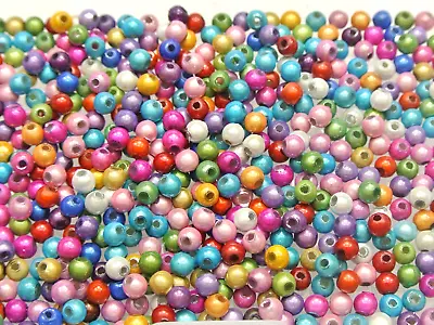 500 Mixed Color 3D Illusion Acrylic Miracle Round Beads 4mm Spacer Craft DIY • $3.12