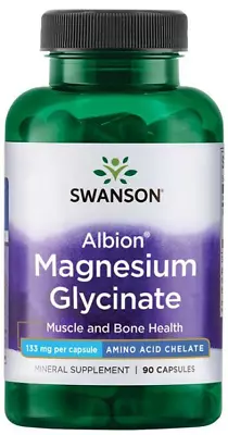 Albion Chelated Magnesium Glycinate 133 Mg 90 Capsules Swanson Health Product • £15.69