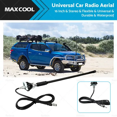 Stereo Aerial Ariel Arial Rubber UNIVERSAL Car Radio Flexible Roof Wing Mounting • $23.99