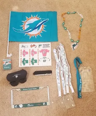 Miami Dolphins Car Flag Lanyards Beads Cards Sunglasses Pen License Plate Frame • $45