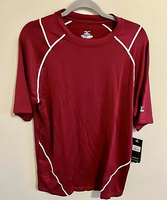 Mizuno Men’s Baseball Shirt Short Sleeve DryLite Maroon Red Size Small • $3.99