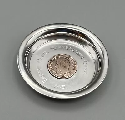 Rare Novelty 1917 London Hallmarked Sterling Silver Empire Club Coin Dish 26.7g • $161.62