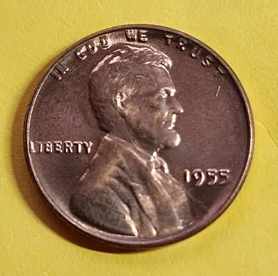 1955-p Lincoln Wheat Penny Cent - Choice Bu - Poor Man's Double Die Last 5 • $15