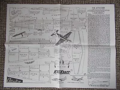 Keil Kraft Flying Scale  Supermarine Attacker Jetex  Plan And Parts Copy • £3.50