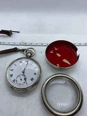 Antique J.W.Benson London Sterling Silver 925 Cased Gent Pocket Watch Swiss Made • £194.50