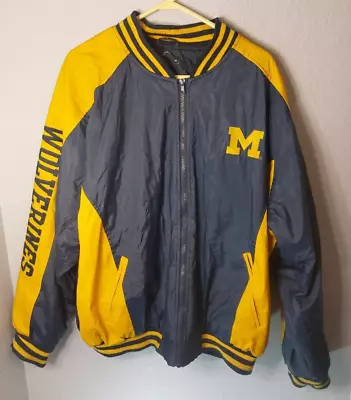 Steve & Barry's Ncaa Michigan Wolverines Letterman Bomber Jacket Mens Xxl • $19.99