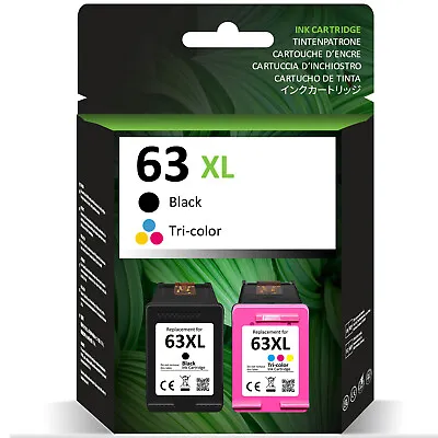 63XL Ink Cartridge Compatible For HP 63 OfficeJet 3830 4650 5255 Envy 4520 4522 • $15.75