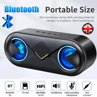 Ultra Loud High Bass Bluetooth 5.0 Speakers Portable Outdoor Wireless Speaker UK • £16.68