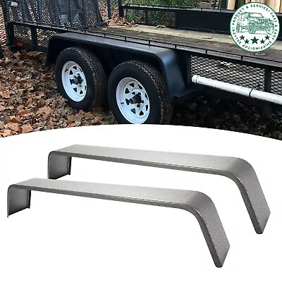 (2)- Steel Diamond Tread Plate Tandem Axle Trailer Fenders 10-1/4 X72-7/8 X13  • $150