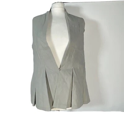 £24.99 • Buy Crea Concept Linen Blend Light Grey Gilet Waistcoat Size 42 UK14 Minimalist