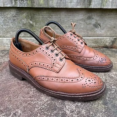 TRICKERS Keswick Tan Brogue Derby Shoes UK 7 Width 5 41 EU • £59.99