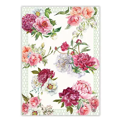 Michel Design Works Cotton Kitchen Tea Towel Floral Blush Peony - NEW • $10