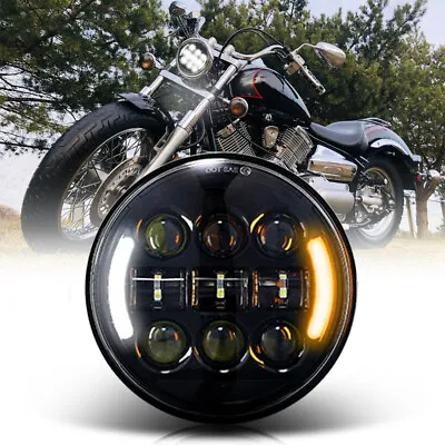 5.75  5-3/4  Round LED Headlight Turn Signal Lamp For Motorcycle Dyna Sportster • $32.89