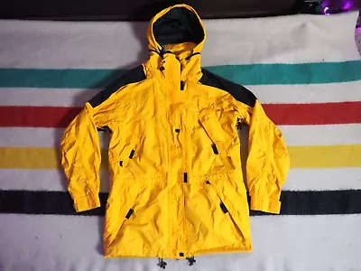 VTG 90s Helly Hansen Hellytech Yellow Black Outdoor Shell Jacket Mens M • $58.93