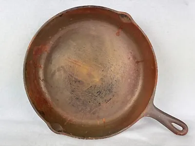 Vintage N. 10 Cast Iron Skillet 12 7/16  Frying Pan Double Spout NOT RESTORED • $14.99