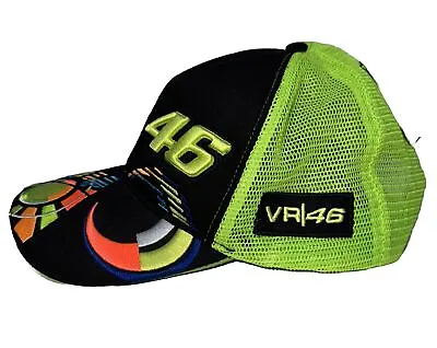 Valentino Rossi VR46 Trucker Snapback Hat Mesh Back Monster Energy Black/Green • $59.47