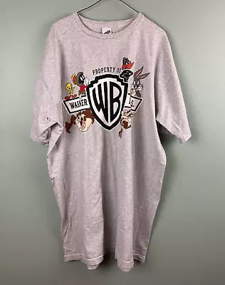 Vintage 1999 Property Of Warner Bros Looney Tunes T Shirt Mens One Size Grey • $27.99