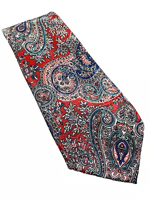 Van Heusen Mens Tie Necktie Paisley Multicolor 58 Long 3.75 Wide Polyester • $9.99