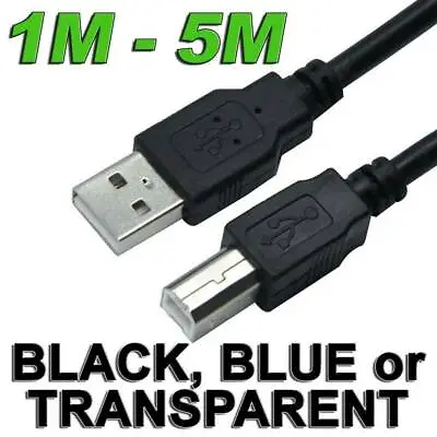 $4.95 • Buy USB 2.0 Type A Male To B Printer Cable For HP Canon Dell Brother Epson Xerox