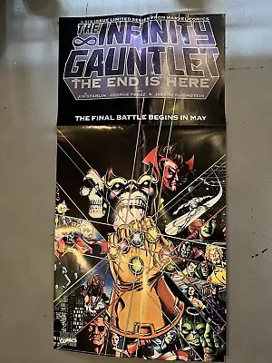 1991 Infinity Gauntlet Promotional Poster Thanos 36 X 18 Marvel Comics MCU Fans • $0.99