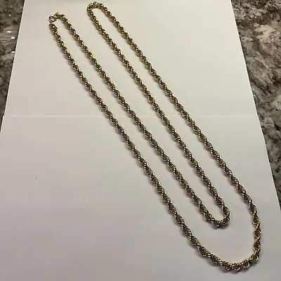 Vintage Signed Monet Gold Tone Costume Jewelry Necklace Chain - 55 Inch Long • $19.99