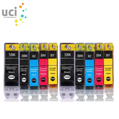 10 Ink For Canon PGI5 CLI8 Pixma MP600 MP610 MP800 MP800R MP810 Printer • £12.42