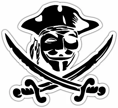 $3.85 • Buy V For Vendetta Anonymous Mask Pirate Car Bumper Window Vinyl Sticker Decal 4 X5 