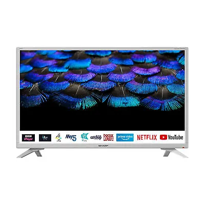 £209.99 • Buy Sharp 1T-C32BC2KH2FW 32  Inch HD Ready Smart LED TV With Freeview HD - White