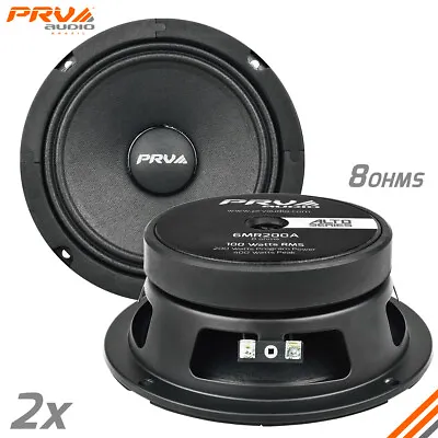 2x PRV Shallow 6.5  Midrange Speakers PRO Audio 200 Watts 8 Ohm 6MR200A 6” SLIM • $49.82