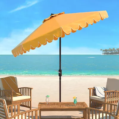 SAFAVIEH Outdoor Collection Venice Single Scallop 9-Foot Umbrella | • $148.99