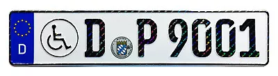 Disabled Person Handicap German License Plate With Hologram • $34.99