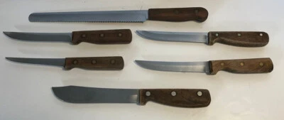 $9.95 • Buy Lot Of 6 Vintage Wooden Handle Kitchen Knives Chicago Cutlery