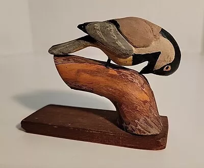 Vintage  Hand-Carved & Painted Chickadee By Artist W Crossley 1982 Bird Wood • $24.99