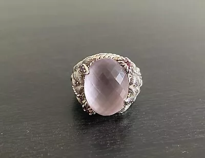 Judith Ripka Sterling Silver Rose Quartz  Ring Sz 5  • $40