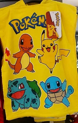 Pokemon Pikachu And Friends Hooded Poncho Towel Kids Beach Bath Swimming S/M/L • £15.99