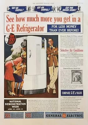 1939 General Electric Refrigerator Vintage Ad How Much More You Get • $13.95