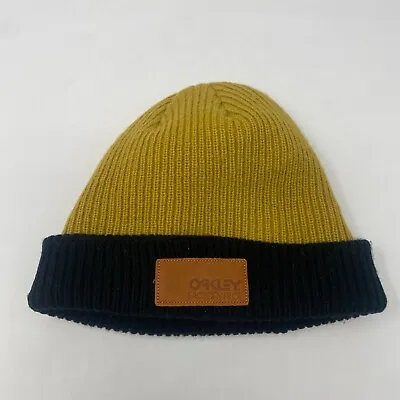 Oakley Yellow And Black Patch Logo Knit Winter Hat Beanie One Size • $17.95