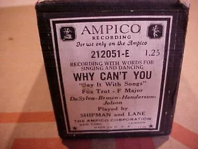 Ampico Why Can't You Player Piano Roll • $4.99