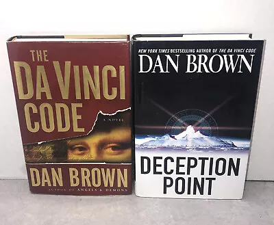 Dan Brown Lot Of 2 Books Deception Point The Da Vinci Code Hardcover • $8